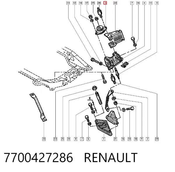 Подушка (опора) двигуна, ліва 7700427286 Renault (RVI)
