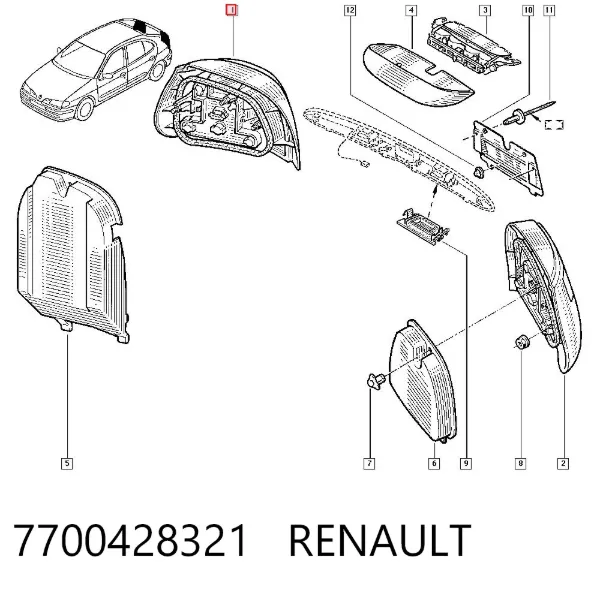 Задня права фара 7700428321 Renault (RVI)