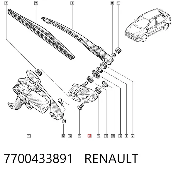 Трапеція двірників 7700433891 Renault (RVI)