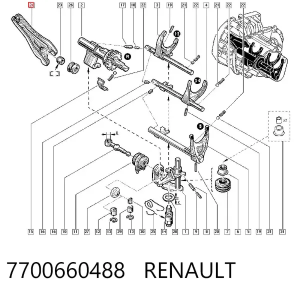 Вилка зчеплення 7700660488 Renault (RVI)