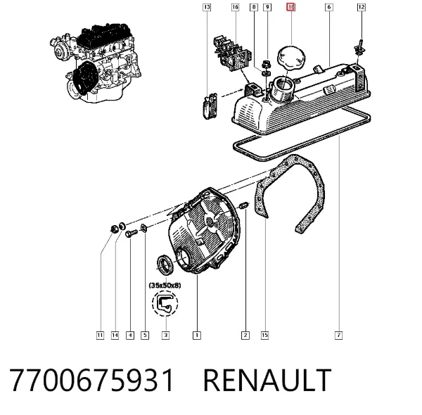 Кришка маслозаливной горловини 7700675931 Renault (RVI)