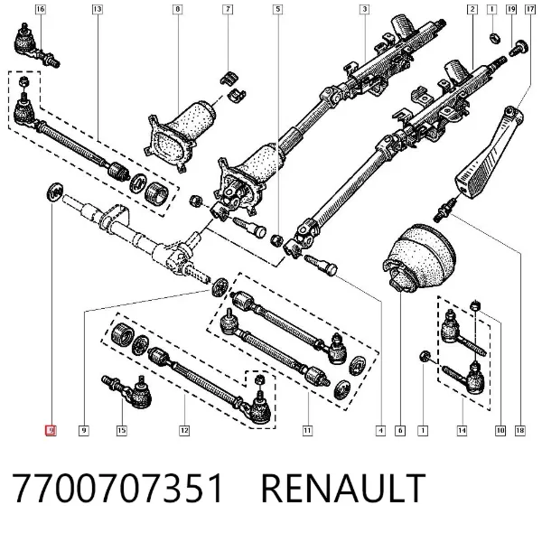 Ремкомплект сережки ресори 7700707351 Renault (RVI)