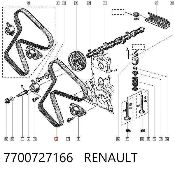 Ремінь ГРМ 7700727166 Renault (RVI)