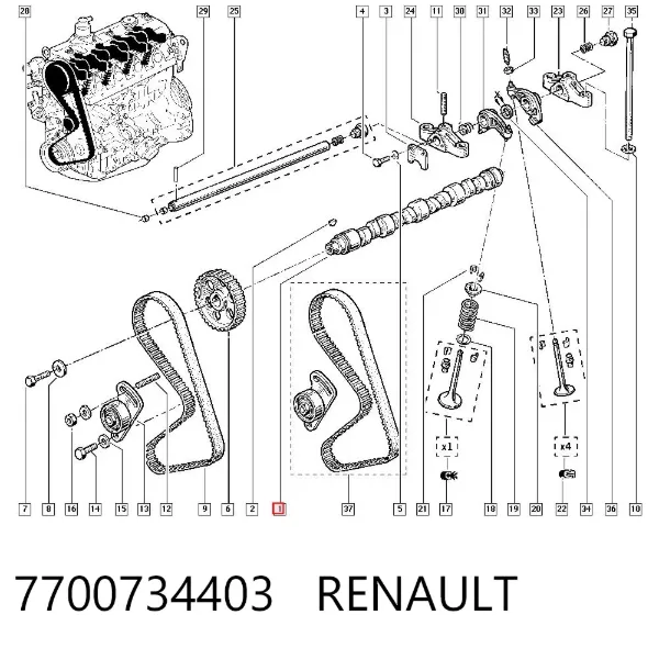 Розподільний вал 7700734403 Renault (RVI)