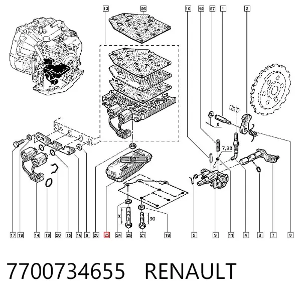 Фільтр АКПП 7700734655 Renault (RVI)