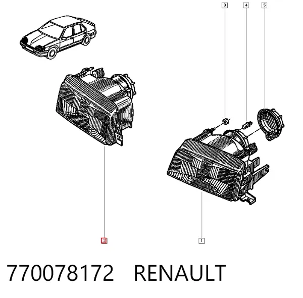 Фара права 770078172 Renault (RVI)