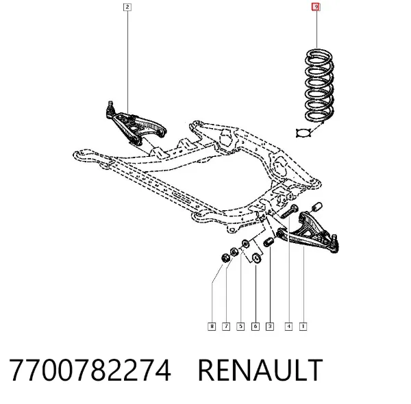 Пружина передня 7700782274 Renault (RVI)