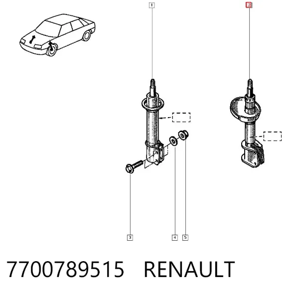 Амортизатор передній 7700789515 Renault (RVI)