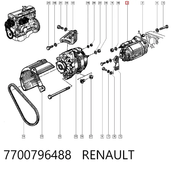 Стартер 7700796488 Renault (RVI)