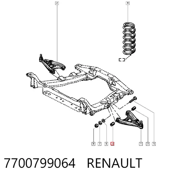 Сайлентблок переднього важеля 7700799064 Renault (RVI)