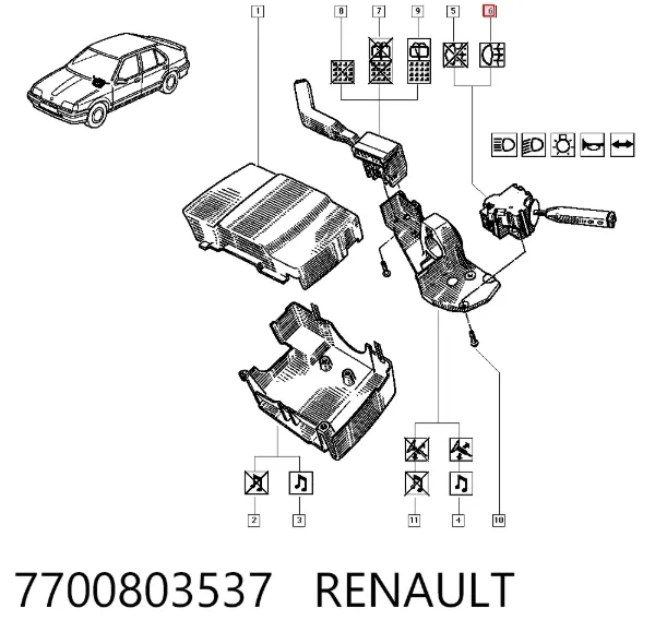 Перемикач підрульовий, лівий 7700803537 Renault (RVI)