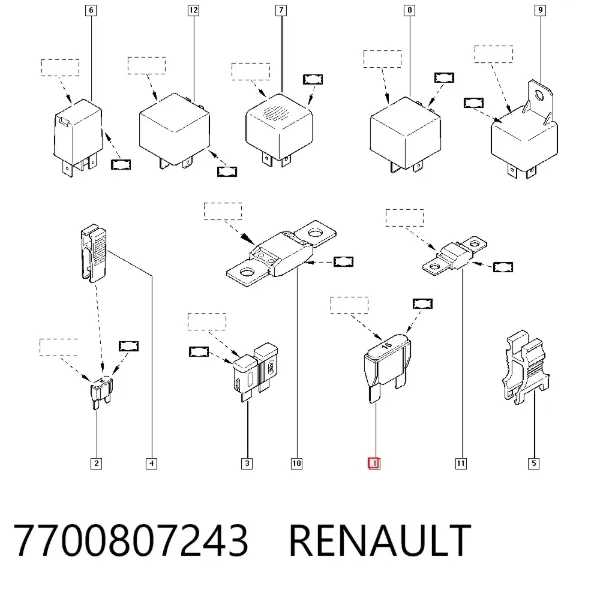 Запобіжник 7700807243 Renault (RVI)