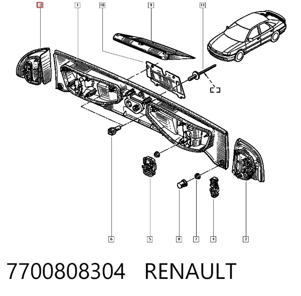 Задня права фара Renault Safrane I