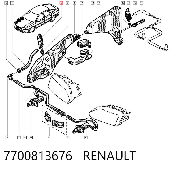 Насос-двигун омивача фар 7700813676 Renault (RVI)