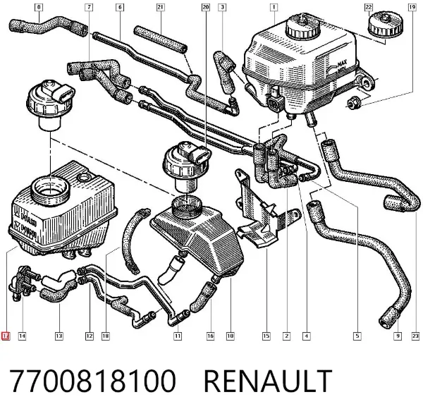 Бачок гальмівний 7700818100 Renault (RVI)