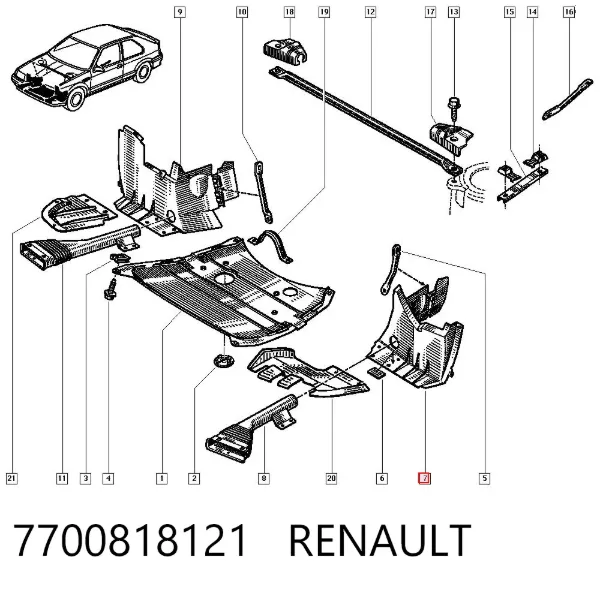 Підкрилок передній лівий 7700818121 Renault (RVI)