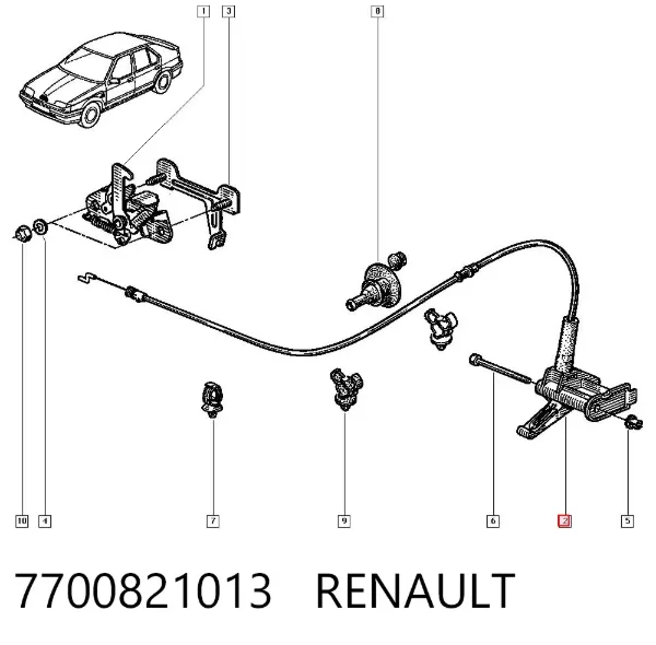 Трос капота 7700821013 Renault (RVI)