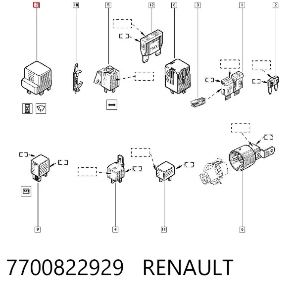 Реле двірників 7700822929 Renault (RVI)