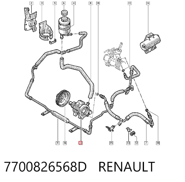 Насос ГУР 7700826568D Renault (RVI)