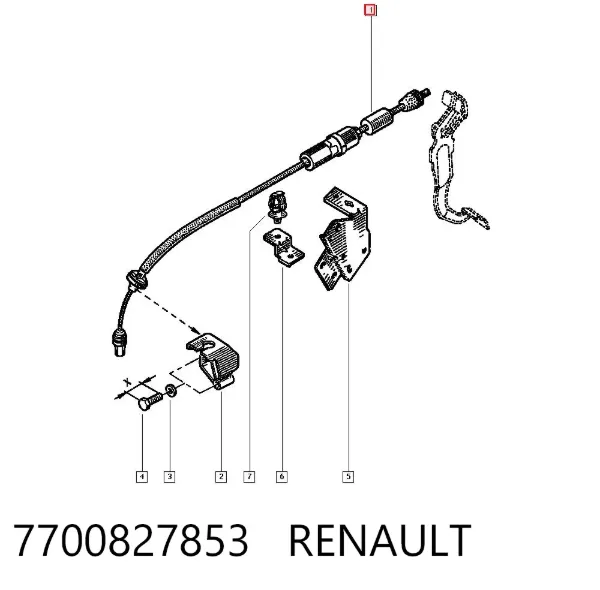 Трос зчеплення 7700827853 Renault (RVI)