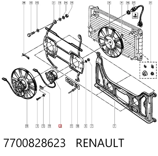 Двигун вентилятора системи охолодження 7700828623 Renault (RVI)
