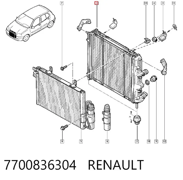 Радіатор 7700836304 Renault (RVI)