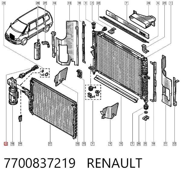 Датчик тиску кондиціонера 7700837219 Renault (RVI)