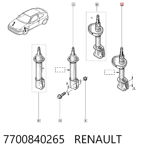 Амортизатор передній 7700840265 Renault (RVI)