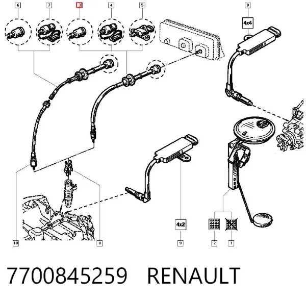 Трос спідометра 7700845259 Renault (RVI)