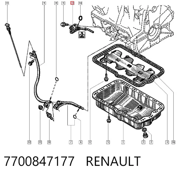 Датчик рівня масла 7700847177 Renault (RVI)