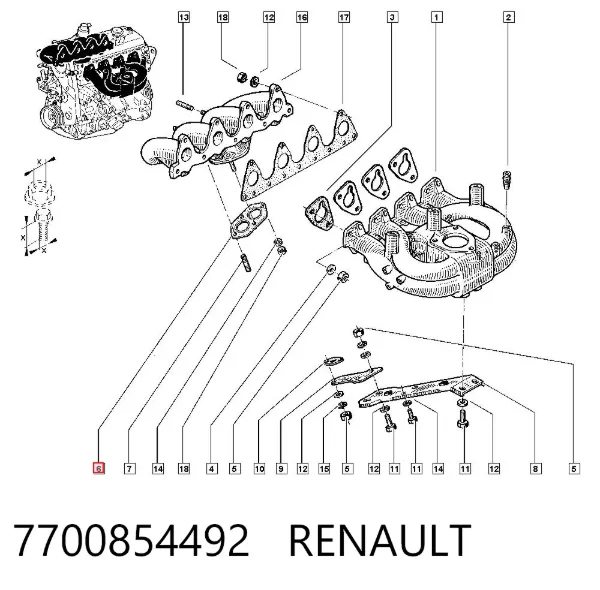 Прокладка глушника 7700854492 Renault (RVI)