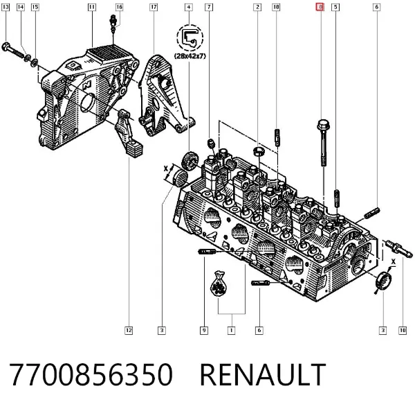 Болт ГБЦ 7700856350 Renault (RVI)