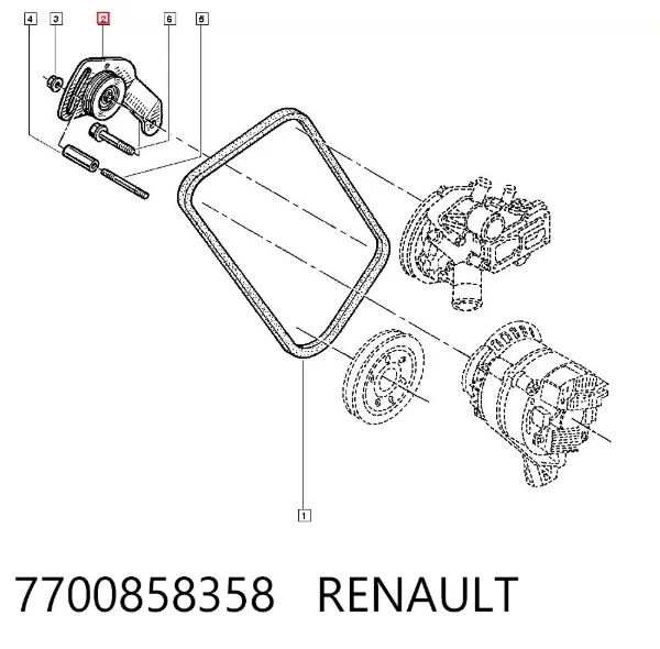 Натяжний ролик 7700858358 Renault (RVI)