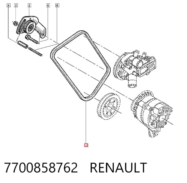 Ремінь генератора 7700858762 Renault (RVI)