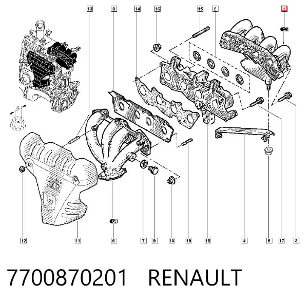 Випускний колектор 7700870201 Renault (RVI)