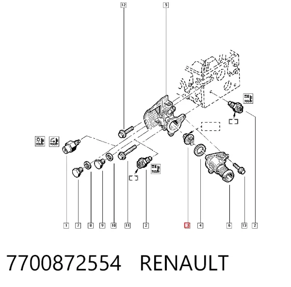 Термостат 7700872554 Renault (RVI)