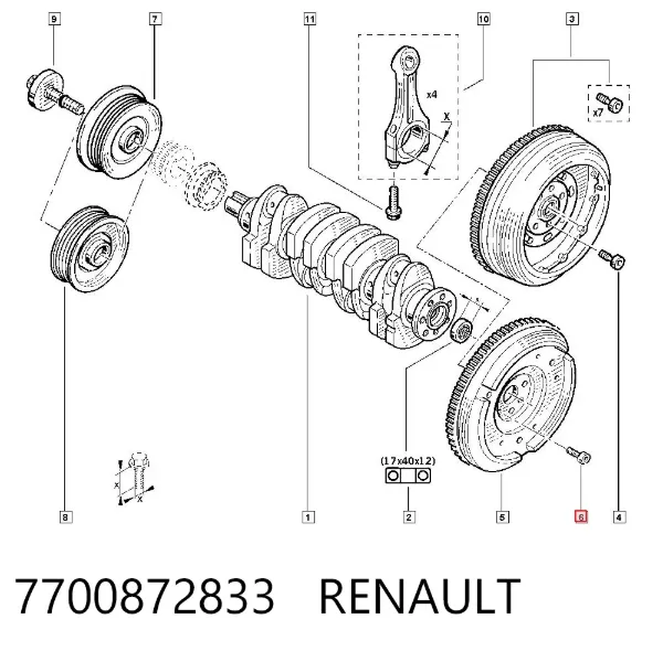 Болт кріплення маховика 7700872833 Renault (RVI)