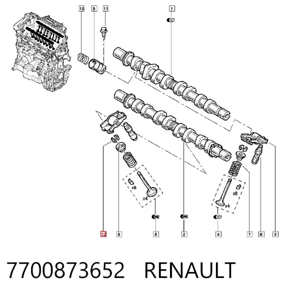 Сухар клапану 7700873652 Renault (RVI)