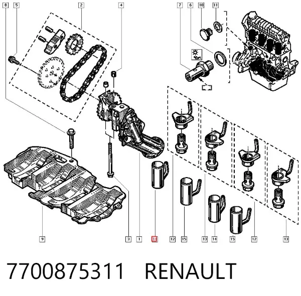 Форсунка масляна 7700875311 Renault (RVI)