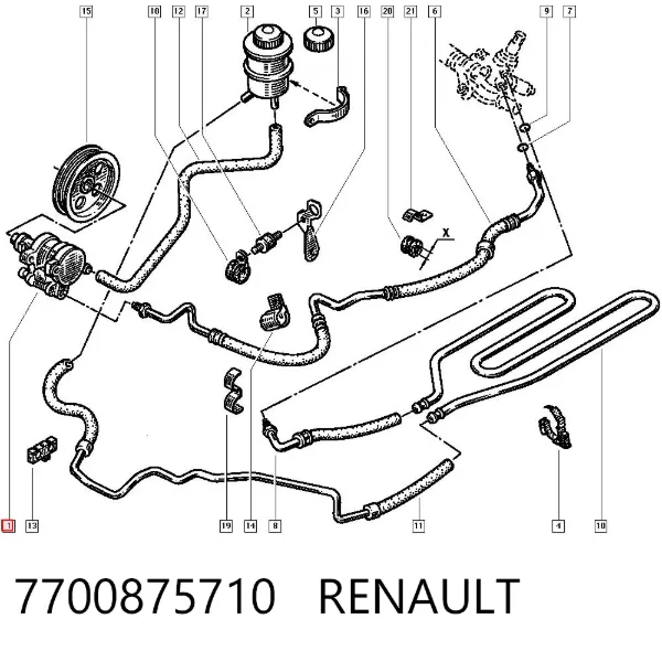 Насос ГУР 7700875710 Renault (RVI)