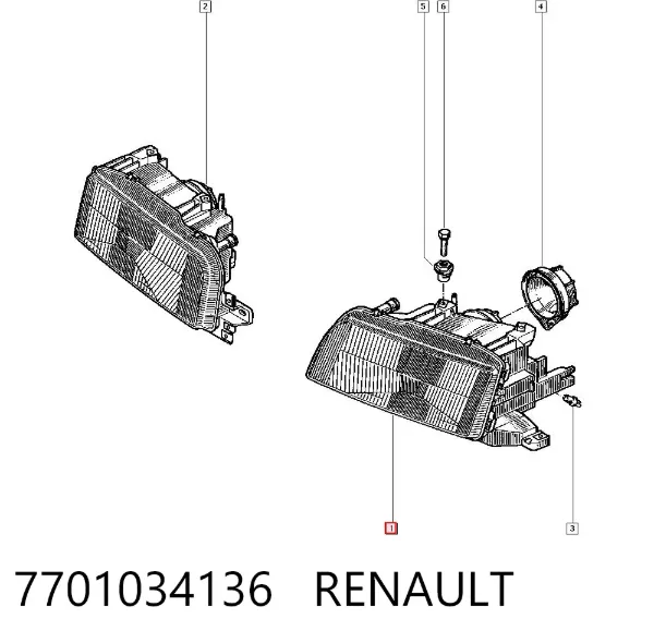Фара ліва 7701034136 Renault (RVI)