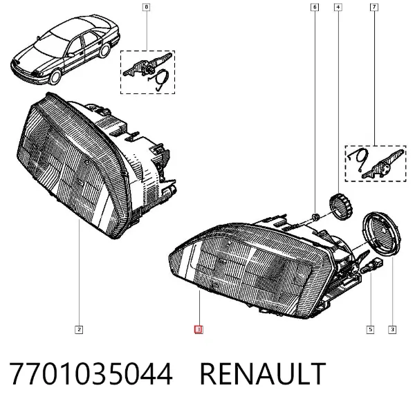 Фара ліва 7701035044 Renault (RVI)