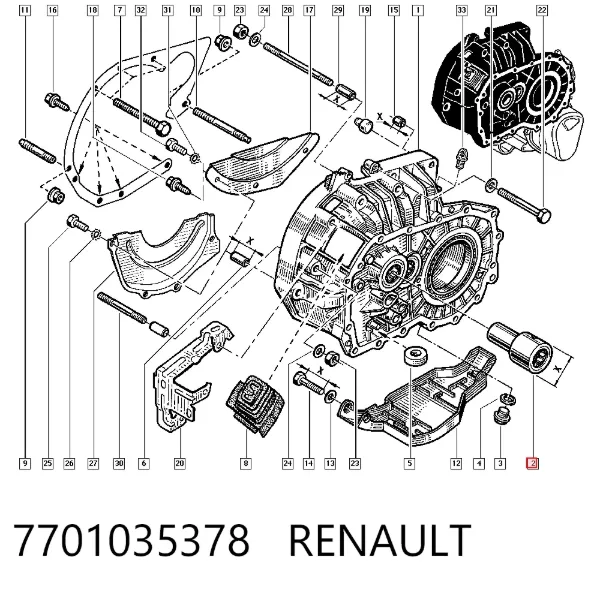 Направляюча первинного валу КПП 7701035378 Renault (RVI)