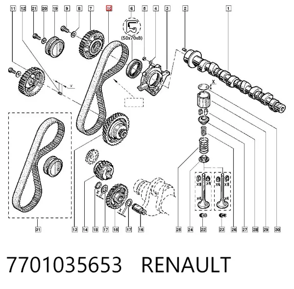 Ремінь ГРМ 7701035653 Renault (RVI)