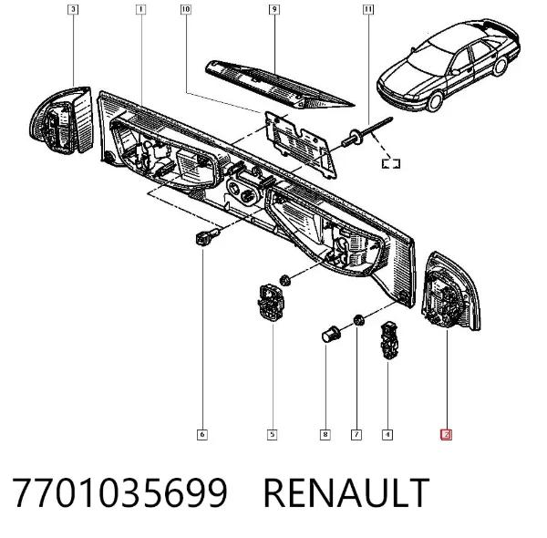 Лівий стоп Renault Safrane I
