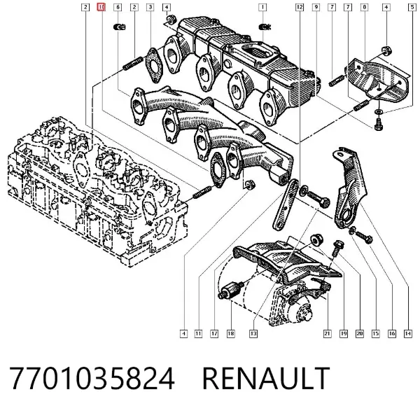Прокладка колектора 7701035824 Renault (RVI)