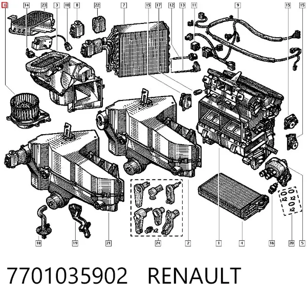 Вентилятора пічки 7701035902 Renault (RVI)