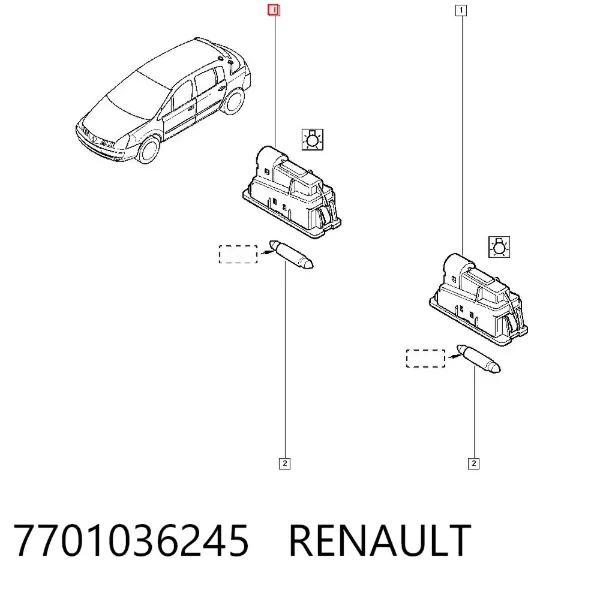 Ліхтар підсвічування заднього номерного знака 7701036245 Renault (RVI)
