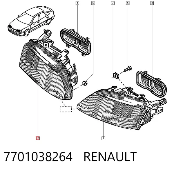 Фара права 7701038264 Renault (RVI)