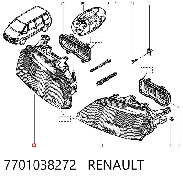 Фара права 7701038272 Renault (RVI)
